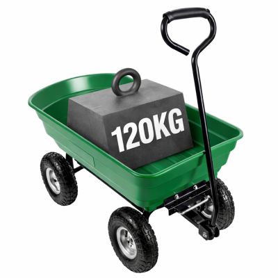 Garden Transport Cart Removable Tilting Tray Green 120 kg - 5