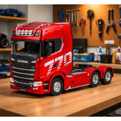 RC valdomas „Scania Huina 1501“ sunkvežimis, raudonas, 1:18 - 3