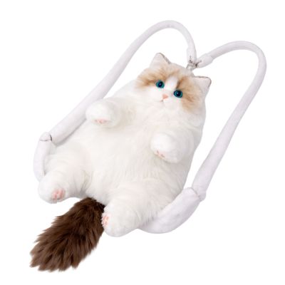 Minkšta katės kuprinė su reguliuojamais diržais ir silikoninėmis letenėlėmis, balta, 50 cm - 2