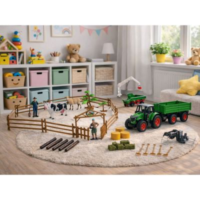 Agricultural Set Tractor with Trailer Animals Farmers Farm 45 pcs. - 4
