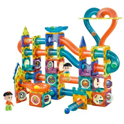 Set of Magnetic Blocks Ball Track Slide Colorful 188 pcs. - 2