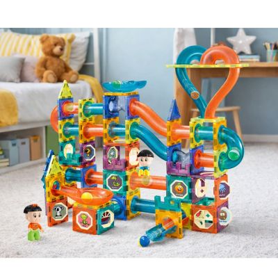 Set of Magnetic Blocks Ball Track Slide Colorful 188 pcs. - 3