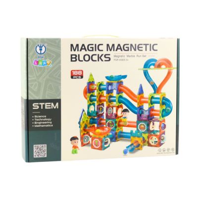 Set of Magnetic Blocks Ball Track Slide Colorful 188 pcs. - 4