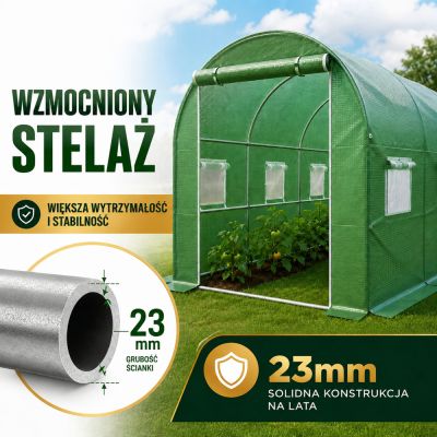 Sodo daržovių šiltnamis „PRO“ rėmas, 25 mm, 6x3x2 m, 18 m²