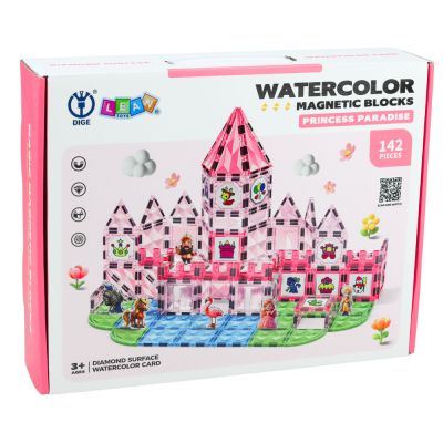 Magnetic Blocks With Figures Paints Cards For Painting Pink 142 pcs. - 4