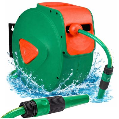 Wall-Mounted Automatic Reel with Garden Hose 20m + 2m
