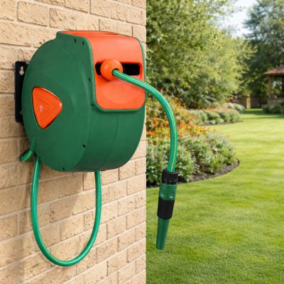 Ant sienos montuojamas automatinė ritė su sodo žarna (30 m + 2 m) - 5