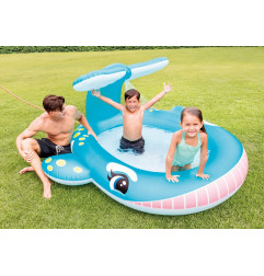 Vaikiškas pripučiamas baseinas banginis INTEX (201x196x91 cm)