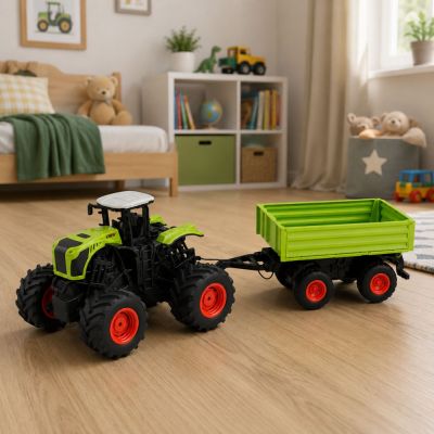 High Agricultural Tractor with Tipper Trailer, Remote Controlled, RC 1:16 - 5