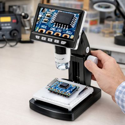 Mokomasis skaitmeninis mikroskopas su 4,3 colių LCD ekranu, USB jungtimi, LED apšvietimu ir 1000 kartų didinimu - 4