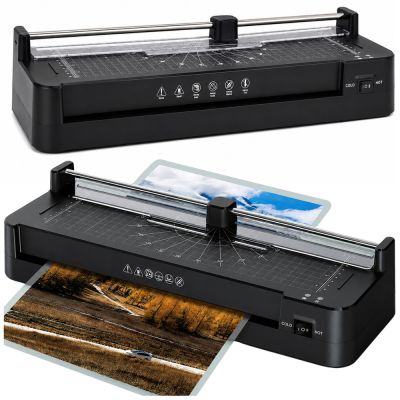 3-in-1 Laminator with Sealer and Guillotine for A3 Photo Documents Black