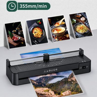 3-in-1 Laminator with Sealer and Guillotine for A3 Photo Documents Black - 6