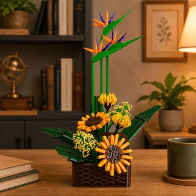 Construction Blocks Composition Sterlicja Sunflowers in a Pot 1608 pcs. - 4