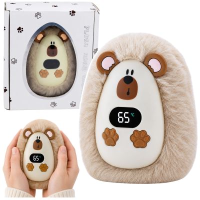 Plush Hedgehog Hand Warmer Rechargeable Beige 45°C / 55°C / 65°C