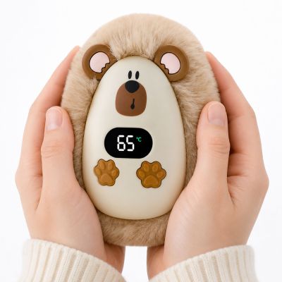 Plush Hedgehog Hand Warmer Rechargeable Beige 45°C / 55°C / 65°C - 2