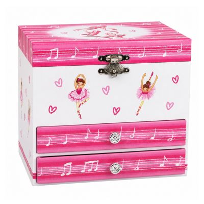 Jewelry Box with Music Box, Ballerina, Mirror, Drawers - 2