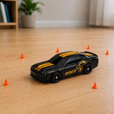 RC Drift Sports Car Interchangeable Body Wheels 4WD Black 1:43 - 4