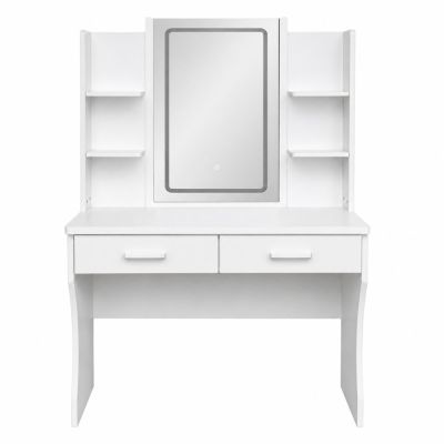 Kosmetikos staliukas su LED veidrodžiu 140x80x40 cm - 2