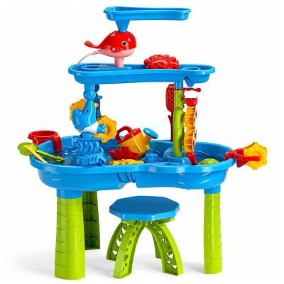 Multi-level Water Table Playground with Chair Accessories Molds 63cm - 3