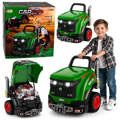 Mechaniko rinkinys išardomas traktorius su šviesomis ir garsais, žalias