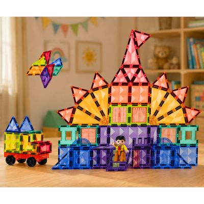 Magnetic Construction Blocks 3D Panels Creative STEM Colorful 85 pcs. - 4