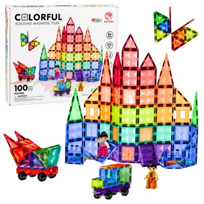 Magnetic Construction Blocks 3D Panels Creative STEM Colorful 100 pcs.