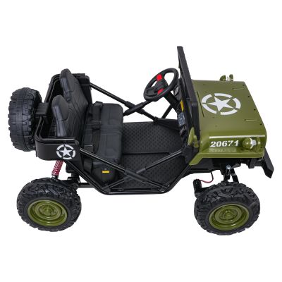 Vaikiškas elektrinis sunkvežimis STAR Military, Žalias - 5