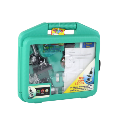 Children's Microscope in a Carrying Case Educational Scientist 28 Elements 300x 600x 1200x - 13