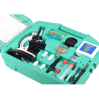 Children's Microscope in a Carrying Case Educational Scientist 28 Elements 300x 600x 1200x - 14