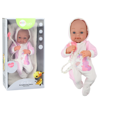 Baby Doll With Pacifier Unicorn Bodysuit Pink Blanket Accessories 35 cm
