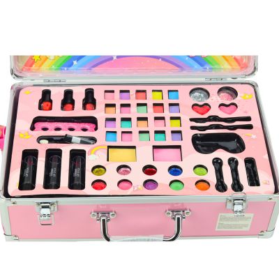Unicorn Pink Wheeled Suitcase Beauty Set - 3