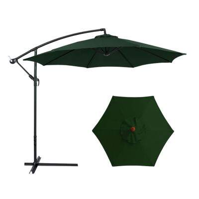 Side Garden Umbrella with Adjustable Tilt Cover 350 x 250cm Green - 2