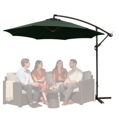 Side Garden Umbrella with Adjustable Tilt Cover 350 x 250cm Green - 3