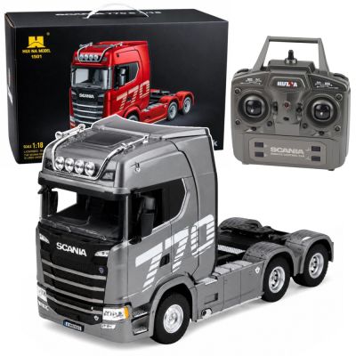 Scania Huina 1501 Remote Controlled RC Truck Gray Silver 1:18