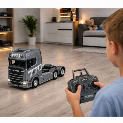 Scania Huina 1501 Remote Controlled RC Truck Gray Silver 1:18 - 6