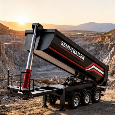 RC Huina 1509 Metal Remote Controlled Tipper Semi-trailer Black 1:18 - 3