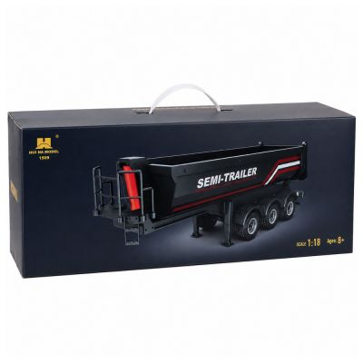 RC Huina 1509 Metal Remote Controlled Tipper Semi-trailer Black 1:18 - 5