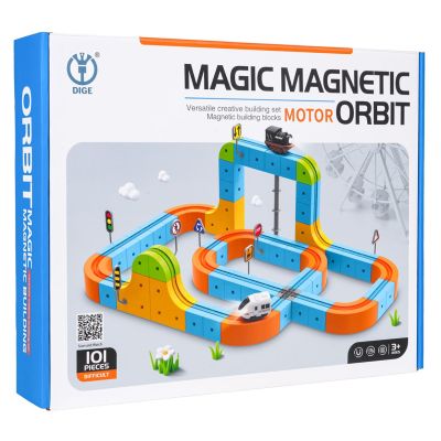 Magnetinis spalvotas bėgių rinkinys, 101 vnt.