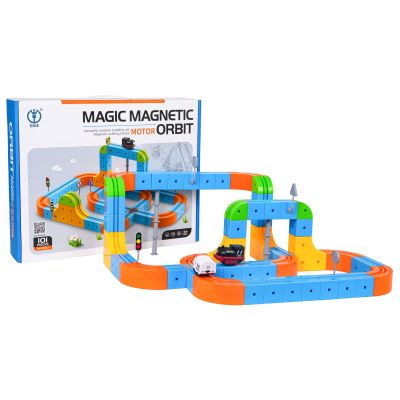 Magnetinis spalvotas bėgių rinkinys, 101 vnt.
