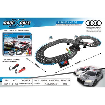 R/C „AUDI“ lenktynių trasa 1:43 – 113 × 54 cm