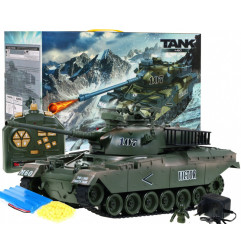 RC valdomas Tankas M-60 su šaudymo funkcija žalias 1:18