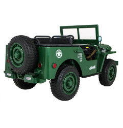 Vaikiškas elektrinis sunkvėžimis Retro 4x4 24V, Žalias