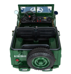 Vaikiškas elektrinis sunkvėžimis Retro 4x4 24V, Žalias