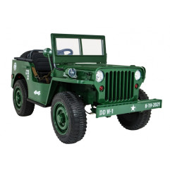 Vaikiškas elektrinis sunkvėžimis Retro 4x4 24V, Žalias