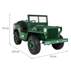 Vaikiškas elektrinis sunkvėžimis Retro 4x4, Žalias