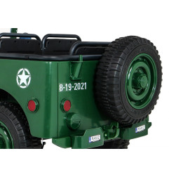 Vaikiškas elektrinis sunkvėžimis Retro 4x4, Žalias