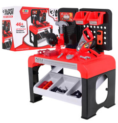 Vaikiskškas meistro įrankių darbastalis su priedais 46vnt