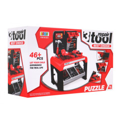 Vaikiskškas meistro įrankių darbastalis su priedais 46vnt