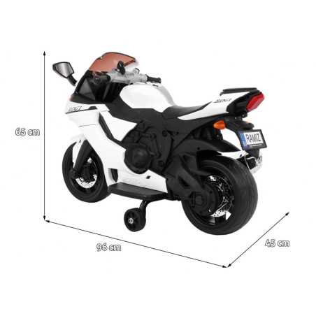 Vaikiškas Elektrinis motociklas R1 Superbike, Baltas
