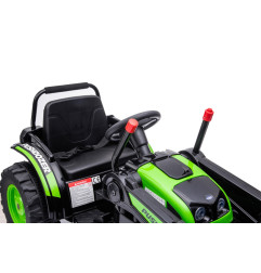 Vaikiškas Elektrinis Traktorius/Ekskavatorius HL389, Žalias
